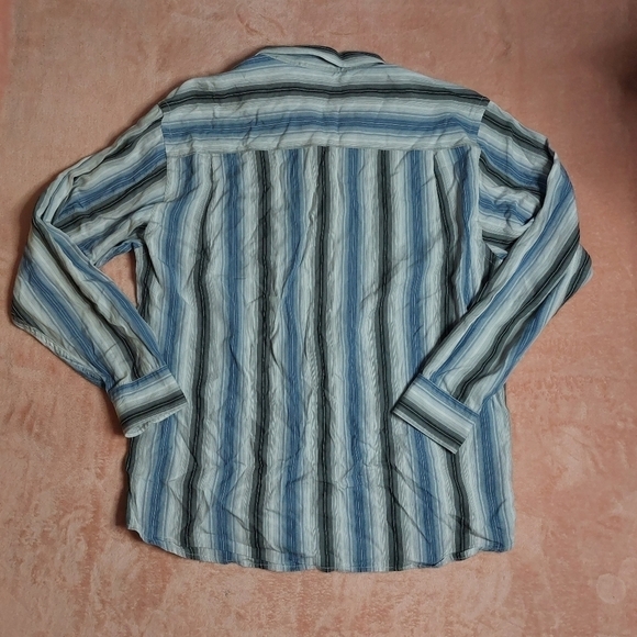 Tommy Bahama Men's GRAY BLUE WHITE Stripe 100% Tencel Button Down Size XL - Picture 5 of 9